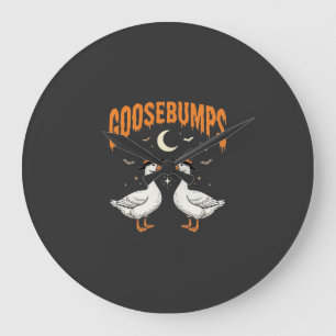 Goosebumps Halloween Witch Geese Vector Design Large Clock