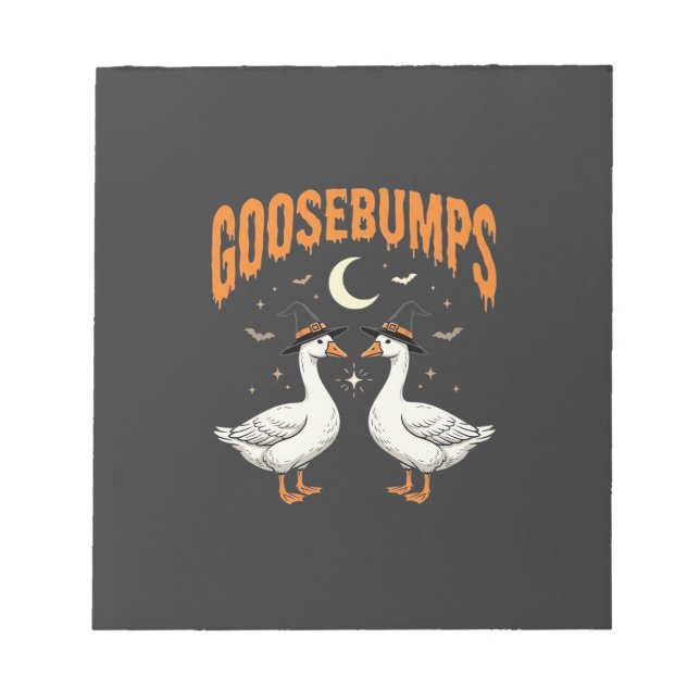 Goosebumps Halloween Witch Geese Vector Design Notepad (Front)
