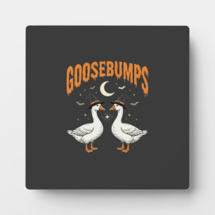 Goosebumps Halloween Witch Geese Vector Design Plaque