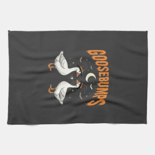 Goosebumps Halloween Witch Geese Vector Design Tea Towel