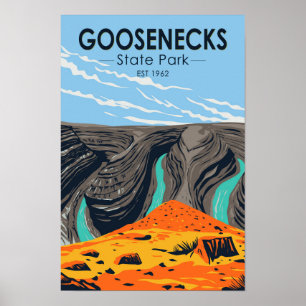 Goosenecks State Park Utah Vintage Poster