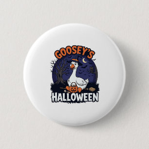 Gooseys Halloween Goose Witch Hat Pumpkin_1 6 Cm Round Badge