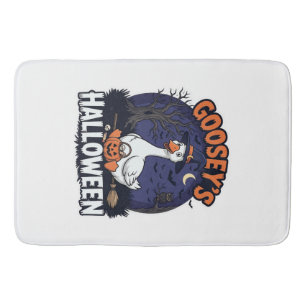 Gooseys Halloween Goose Witch Hat Pumpkin_1 Bath Mat