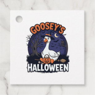 Gooseys Halloween Goose Witch Hat Pumpkin_1 Favour Tags