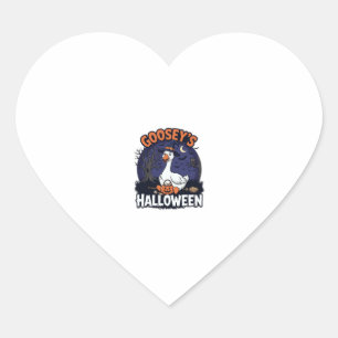 Gooseys Halloween Goose Witch Hat Pumpkin_1 Heart Sticker