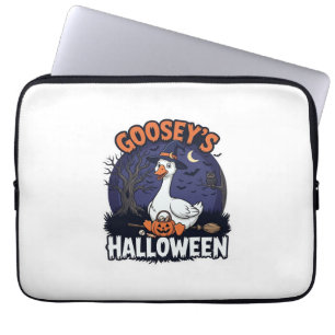 Gooseys Halloween Goose Witch Hat Pumpkin_1 Laptop Sleeve