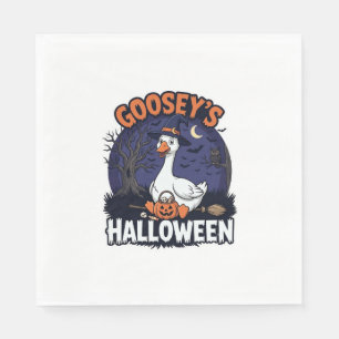 Gooseys Halloween Goose Witch Hat Pumpkin_1 Napkin