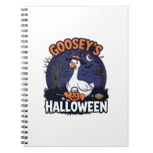 Gooseys Halloween Goose Witch Hat Pumpkin_1 Notebook