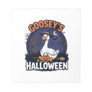 Gooseys Halloween Goose Witch Hat Pumpkin_1 Notepad
