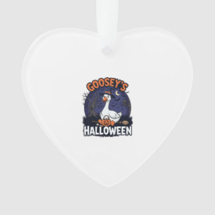 Gooseys Halloween Goose Witch Hat Pumpkin_1 Ornament