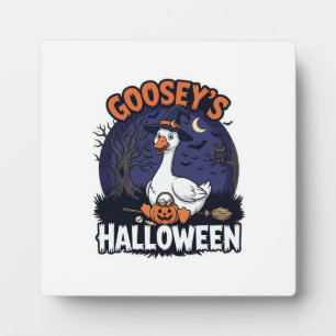Gooseys Halloween Goose Witch Hat Pumpkin_1 Plaque