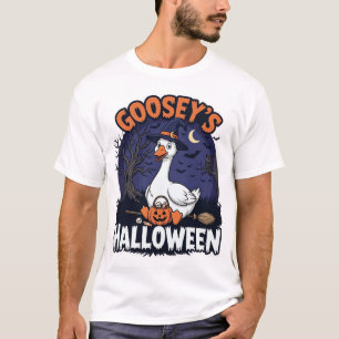 Gooseys Halloween Goose Witch Hat Pumpkin_1 T-Shirt