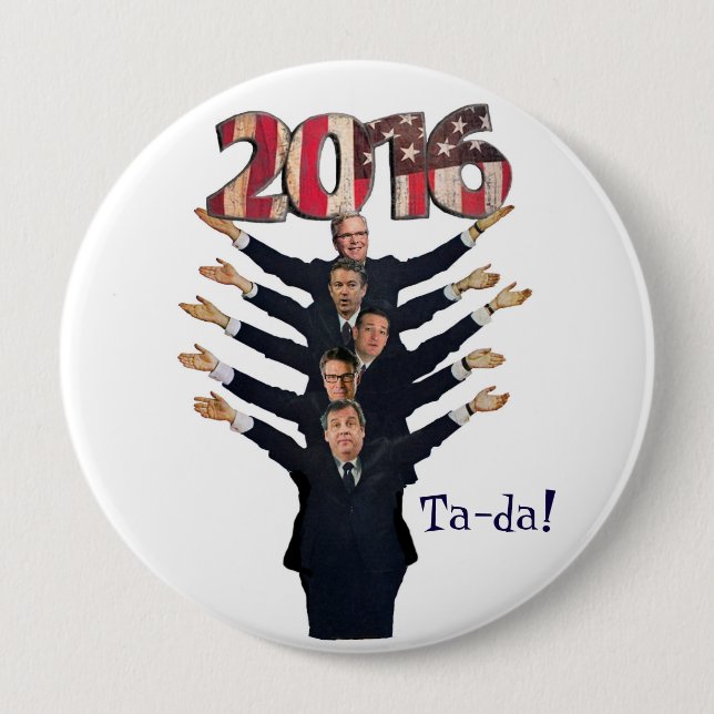 GOP 2016 Candidates for President 10 Cm Round Badge (Front)