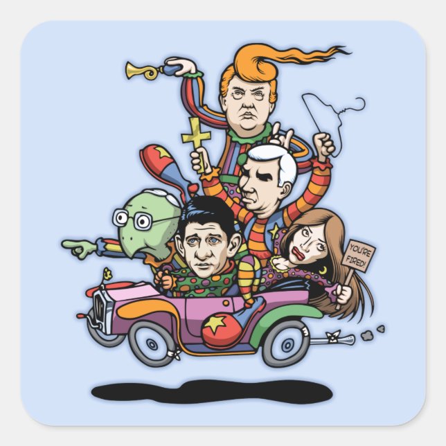 GOP Clown Car '16 Square Sticker (Front)