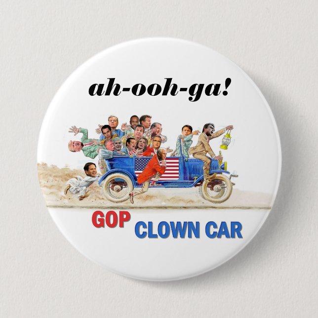 GOP Clown Car 7.5 Cm Round Badge (Front)