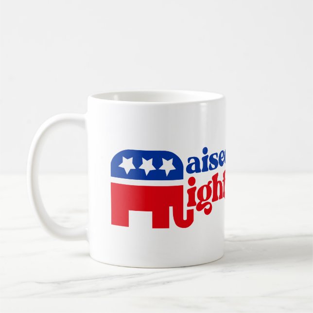 GOP Conservative Trump Republican Raised Right Coffee Mug (Left)