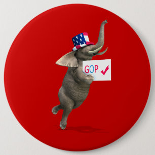 GOP Elephant 6 Cm Round Badge