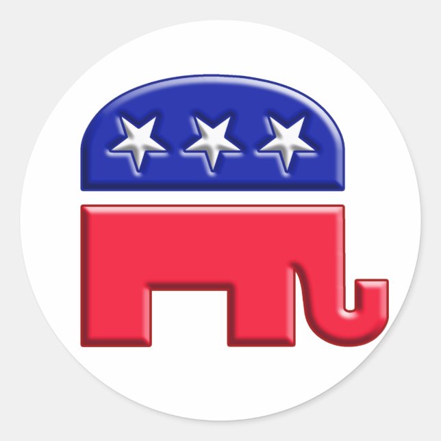 GOP Elephant Logo Classic Round Sticker (Front)