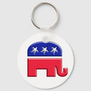 GOP Elephant Logo Key Ring