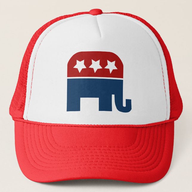 GOP elephant Logo republican design Trucker Hat (Front)