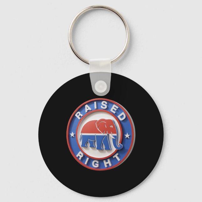 Gop Elephant Marches Proudly Raised Right Legacy  Key Ring (Front)