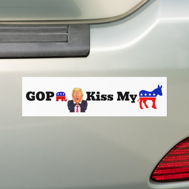 GOP Kiss My Bumper Sticker (On Car)