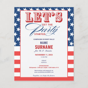 GOP Political Fundraising 2026 Campaign Kickoff Flyer