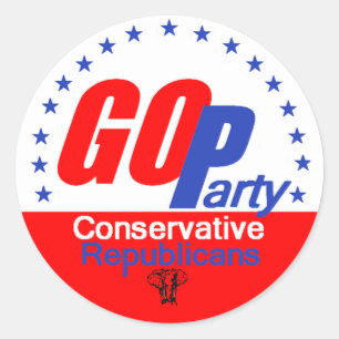 GOP REPUBLICAN 2016 CLASSIC ROUND STICKER