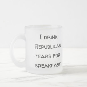 GOP Tear Trime Frosted Glass Coffee Mug