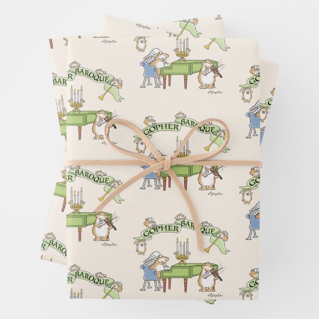 GOPHER BAROQUE by Sandra Boynton Wrapping Paper Sheet (In situ)