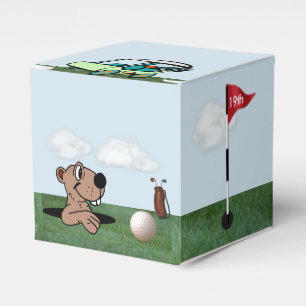 Gopher & Golf Favour Box w/Ball, Flag, & Cart