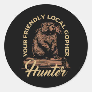 Gopher Hunter Gear Equipment Essentials Gopher Sla Classic Round Sticker