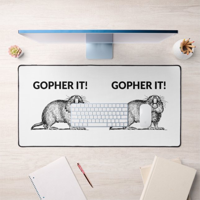 Gopher It Funny Gopher Pun Desk Mat (Office 1)