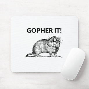 Gopher It Funny Gopher Pun Mouse Mat