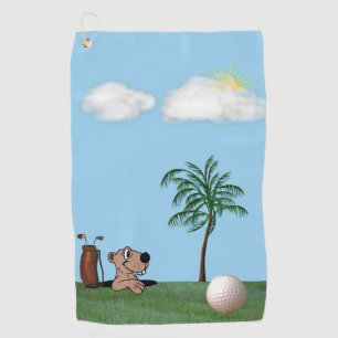 Gopher & Palm Tree On Funny Golf Towel