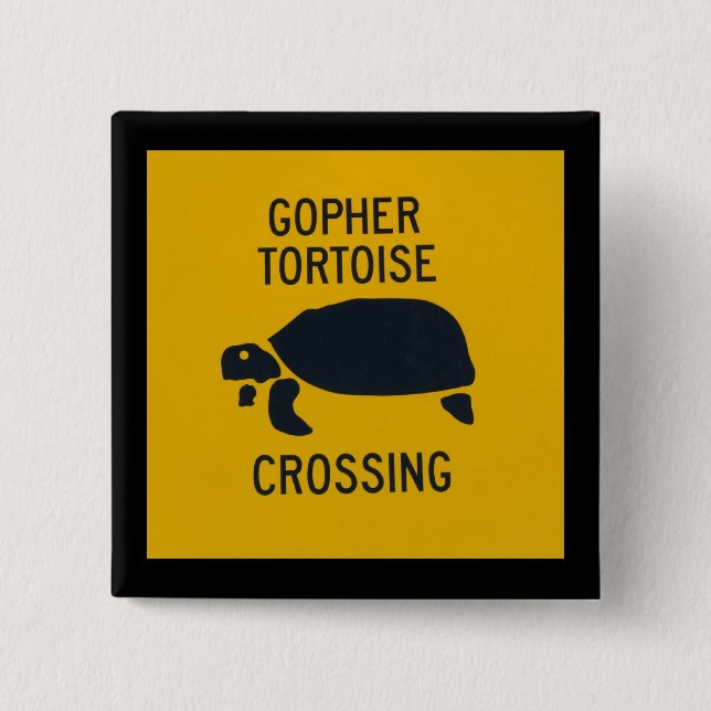 Gopher Tortoise Crossing 2 15 Cm Square Badge (Front)