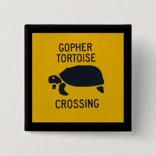 Gopher Tortoise Crossing 2 15 Cm Square Badge