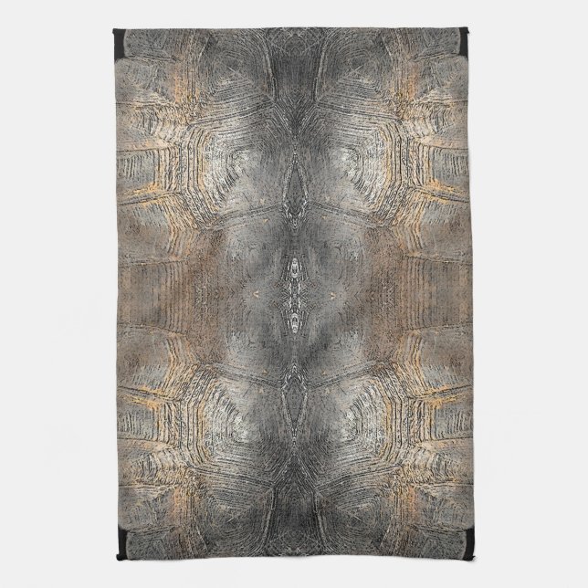 Gopher Tortoise Shell Pattern Tea Towel (Vertical)