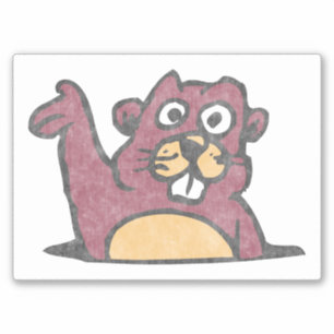 Gopher Vintage Style Distressed (White)