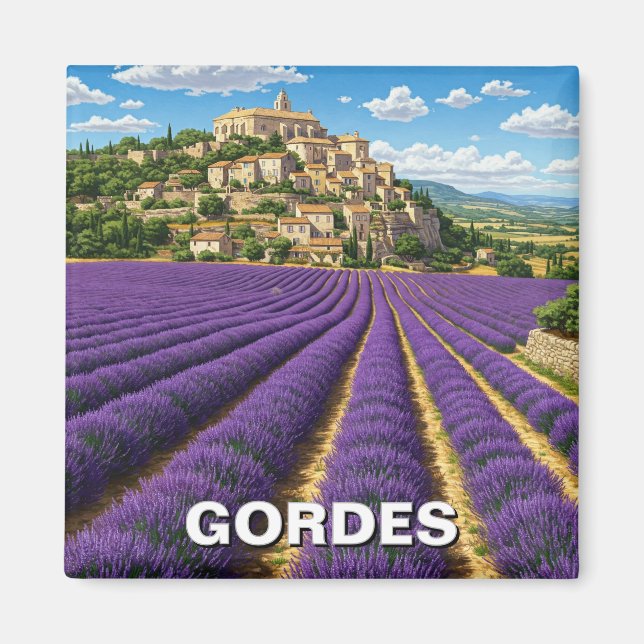 Gordes France Travel Lavender Magnet (Front)