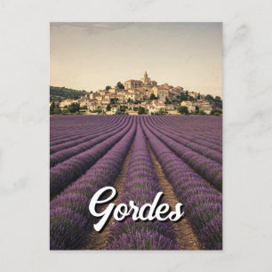 Gordes France Travel Lavender Vintage Retro Postcard