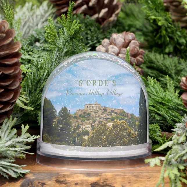 GORDES, HILLTOP VILLAGE IN PROVENCE, FRANCE SNOWGLOBE (Winter)