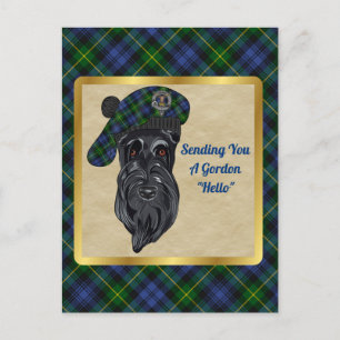 Gordon Clan Badge & Tartan Postcard
