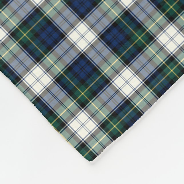 Gordon Clan Blue and White Formal Dress Tartan Fleece Blanket (Corner)