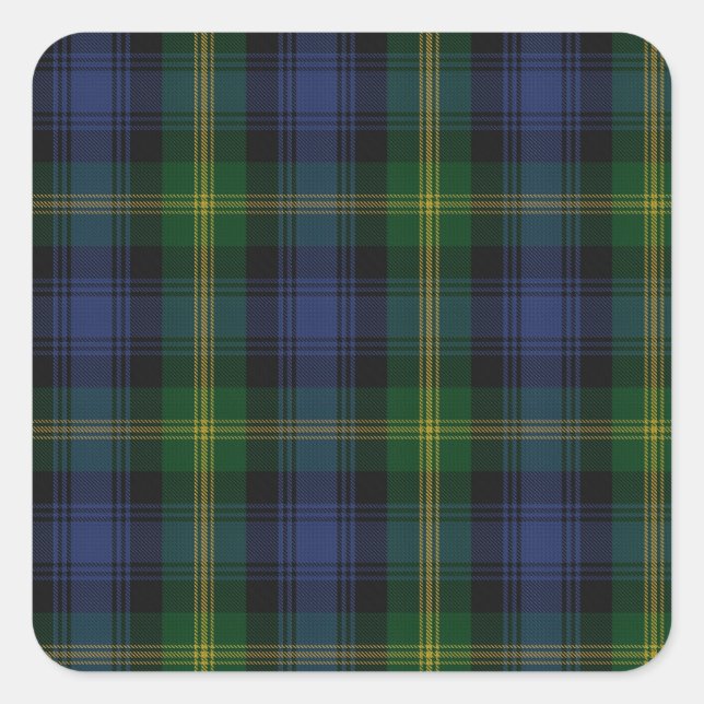 Gordon Clan Family Tartan Square Sticker (Front)
