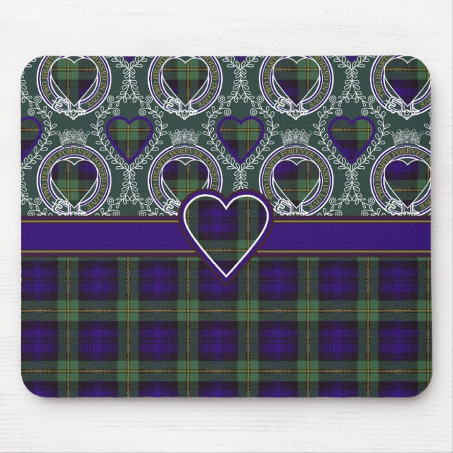 Gordon clan Plaid Scottish tartan Mouse Mat (Front)