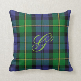 Gordon Clan Tartan Monogram Pillow