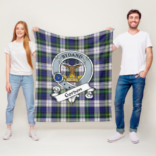 Gordon Dress Modern Clan Badge Tartan Plaid Fleece Blanket