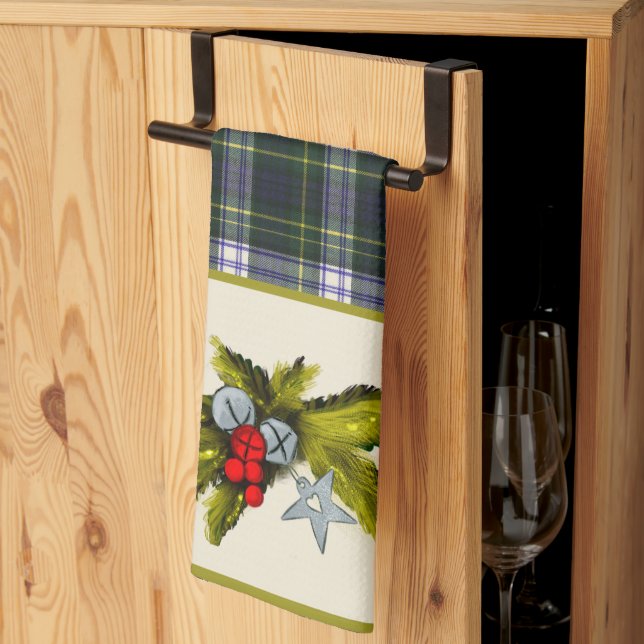 Gordon Dress Modern Original Tartan Christmas Tea Towel (Thirds Fold)