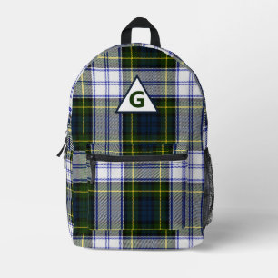 Gordon Dress Plaid Monogrammed Printed Backpack